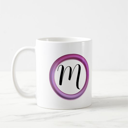 Monogram Pink Circle Coffee Tasse (Links)