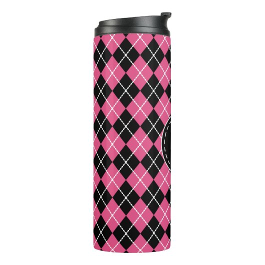 Monogram Pink Coffee Tumbler Thermosbecher (Nach links gedreht)