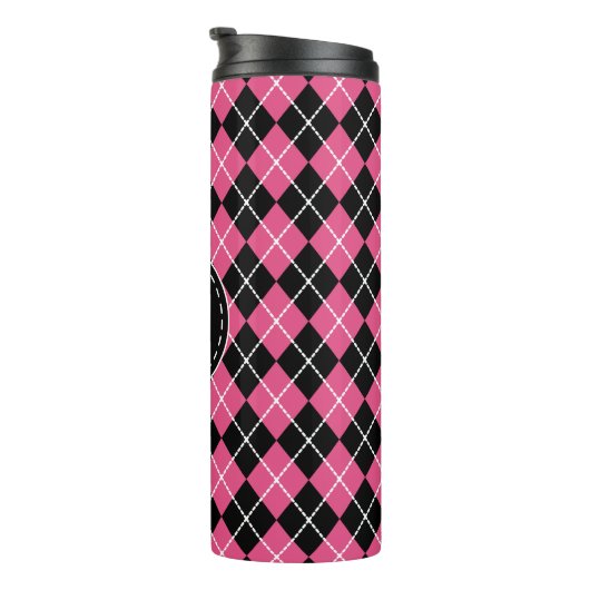 Monogram Pink Coffee Tumbler Thermosbecher (Nach rechts gedreht)