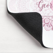 Monogram Pink Confetti Lace Ornamental Mandala Mousepad (Ecke)