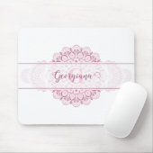 Monogram Pink Confetti Lace Ornamental Mandala Mousepad (Mit Mouse)
