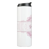 Monogram Pink Confetti Lace Ornamental Mandala Thermosbecher (Nach links gedreht)