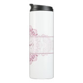 Monogram Pink Confetti Lace Ornamental Mandala Thermosbecher (Nach rechts gedreht)