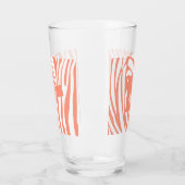 Monogram Pink Corp Striped Zebra Muster Trendy Glas (Links)