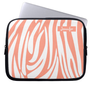 Monogram Pink Corp Striped Zebra Muster Trendy Laptopschutzhülle