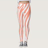 Monogram Pink Corp Striped Zebra Muster Trendy Leggings (Vorderseite)