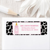 Monogram Pink Cowprint Milk a Holic Address Label (Insitu)