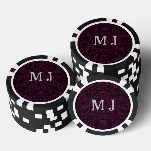 Monogram Pink Dreams Kaleidoskop Muster Pokerchips (Stapel)