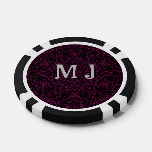 Monogram Pink Dreams Kaleidoskop Muster Pokerchips (Einzeln)