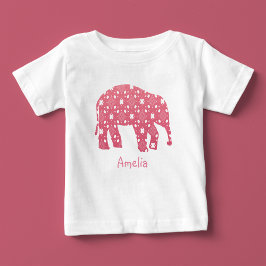 Monogram Pink Elephant Baby Baby T-shirt