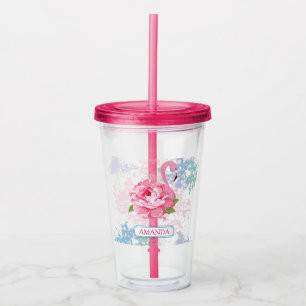Monogram Pink Flamingo Acryltrinkbecher