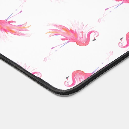 Monogram Pink Flamingo Niedlich Schreibtischunterlage (Ecke)