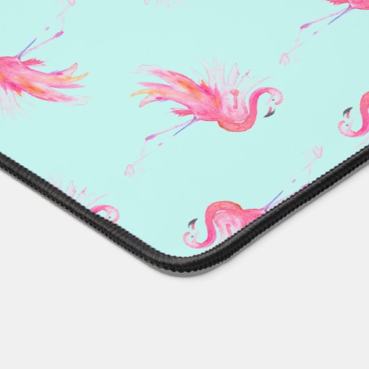 Monogram Pink Flamingo Niedlich Schreibtischunterlage (Ecke)