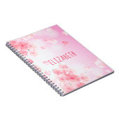 Monogram Pink Floral Feminine Journal-Notebook Notizblock (Rechte Seite)
