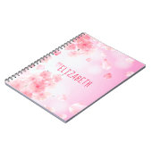 Monogram Pink Floral Feminine Journal-Notebook Notizblock (Linke Seite)