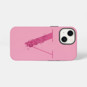 Monogram Pink Floral Letter V iPhone Case Hülle (Rückseite (Horizontal))