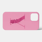 Monogram Pink Floral Letter Y iPhone Case (Rückseite (Horizontal))