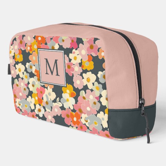Monogram Pink Florals erste Waschbeutel (Rechte Ecke)
