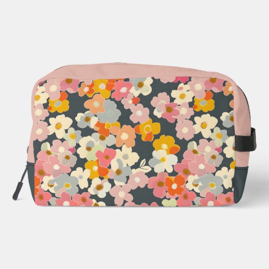 Monogram Pink Florals erste Waschbeutel (Rückseite)