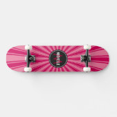 Monogram Pink Funky Sun Rays Muster Skateboard (Horizontal)