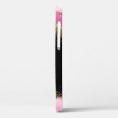 Monogram Pink Geode Agate Gold Glitzer Case-Mate iPhone Hülle (Rückseite / Links)