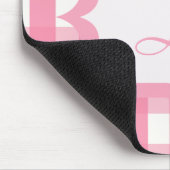 Monogram Pink Gingham Mousepad (Ecke)