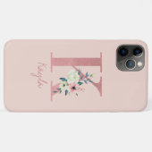 Monogram Pink Glitzer Blume Letter K Light Pink Case-Mate iPhone Hülle (Rückseite (Horizontal))