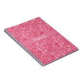 Monogram Pink Glitzer Gray Trendy Glam Bling Notizblock (Rechte Seite)