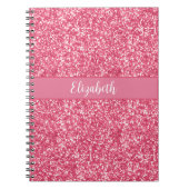 Monogram Pink Glitzer Gray Trendy Glam Bling Notizblock (Vorderseite)
