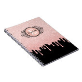Monogram Pink Glitzer Tropfens Artist Sketch Book Notizblock (Rechte Seite)
