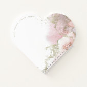 Monogram Pink & Gold Abstract and Heart Notizblock (Rückseite)