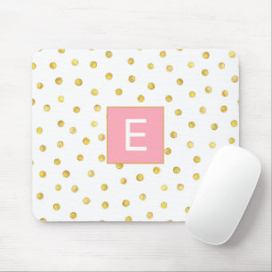 Monogram Pink Gold Imitate Fotoleim Mousepad