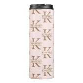 Monogram Pink Gold Moderne Minimalistisch Stylish Thermosbecher (Rückseite)