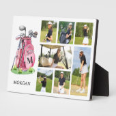 Monogram Pink Golf Foto Collage Fotoplatte (Seite)