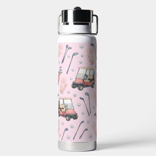 Monogram Pink Golf Gear  Trinkflasche (Hinten)