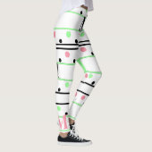 Monogram Pink Green Black Polka Dots Leggings (Rechts)