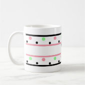 Monogram Pink Green Polka Dots Kaffeetasse (Links)