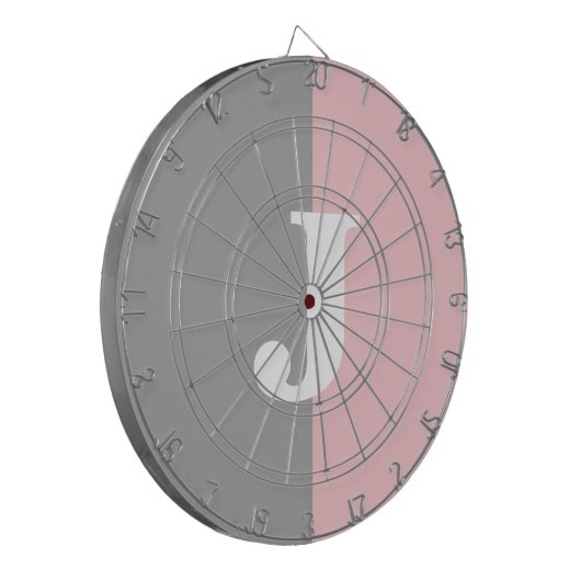 Monogram Pink Grey White Girl House Party Dartscheibe (Vorderseite Links)