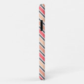 Monogram Pink Grey White Stripe Muster Case-Mate iPhone Hülle (Hinten/Rechts)