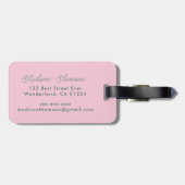 Monogram Pink Happle Jungle Animal Monkey Gepäckanhänger (Rückseite horizontal)