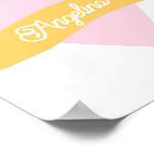 Monogram Pink Heart Crown Name Gircess Princess Poster (Ecke)