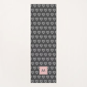 Monogram Pink Heart Pattern  Yogamatte (Vorderseite)