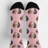 Monogram Pink Hearts Kids Foto Custom Face Socken (Oben)