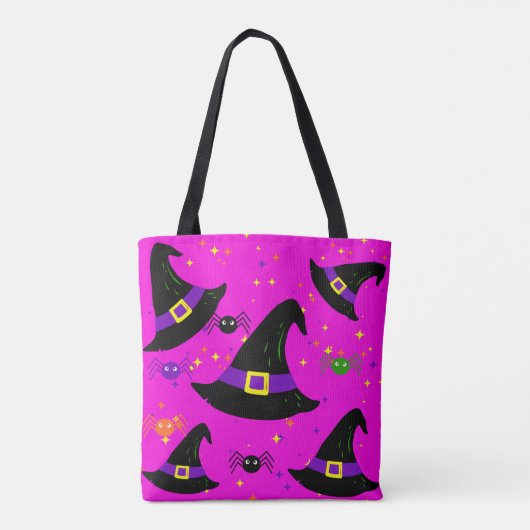 Monogram Pink Hexen Halloween Hats Tasche (Rückseite)