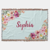 Monogram Pink Hibiskus Blume Tropenflora Decke (Vorderseite)