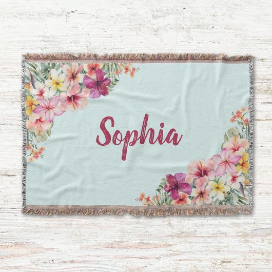 Monogram Pink Hibiskus Blume Tropenflora Decke