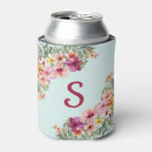 Monogram Pink Hibiskus Blume Tropenflora Dosenkühler (Kanne Vorderseite)