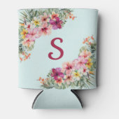 Monogram Pink Hibiskus Blume Tropenflora Dosenkühler (Vorderseite)