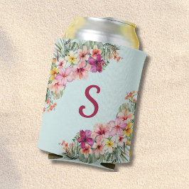 Monogram Pink Hibiskus Blume Tropenflora Dosenkühler