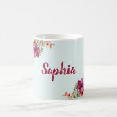 Monogram Pink Hibiskus Blume Tropenflora Kaffeetasse (Mittel)